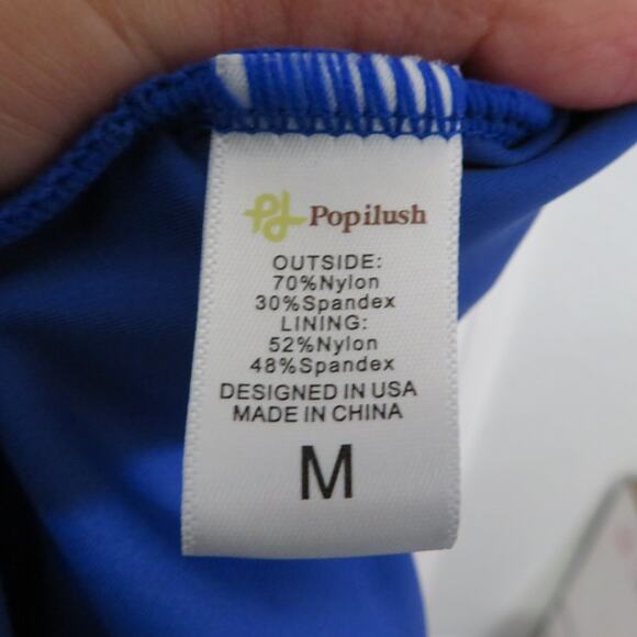 Popilush Womens Sz M Royal Blue Shapewear Midi Dress Bodycon Built In Support - Picture 6 of 6